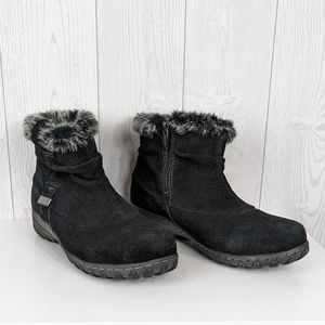 Khombu Tina Snow Boots Women's Size 8 Suede and Faux Fur Black